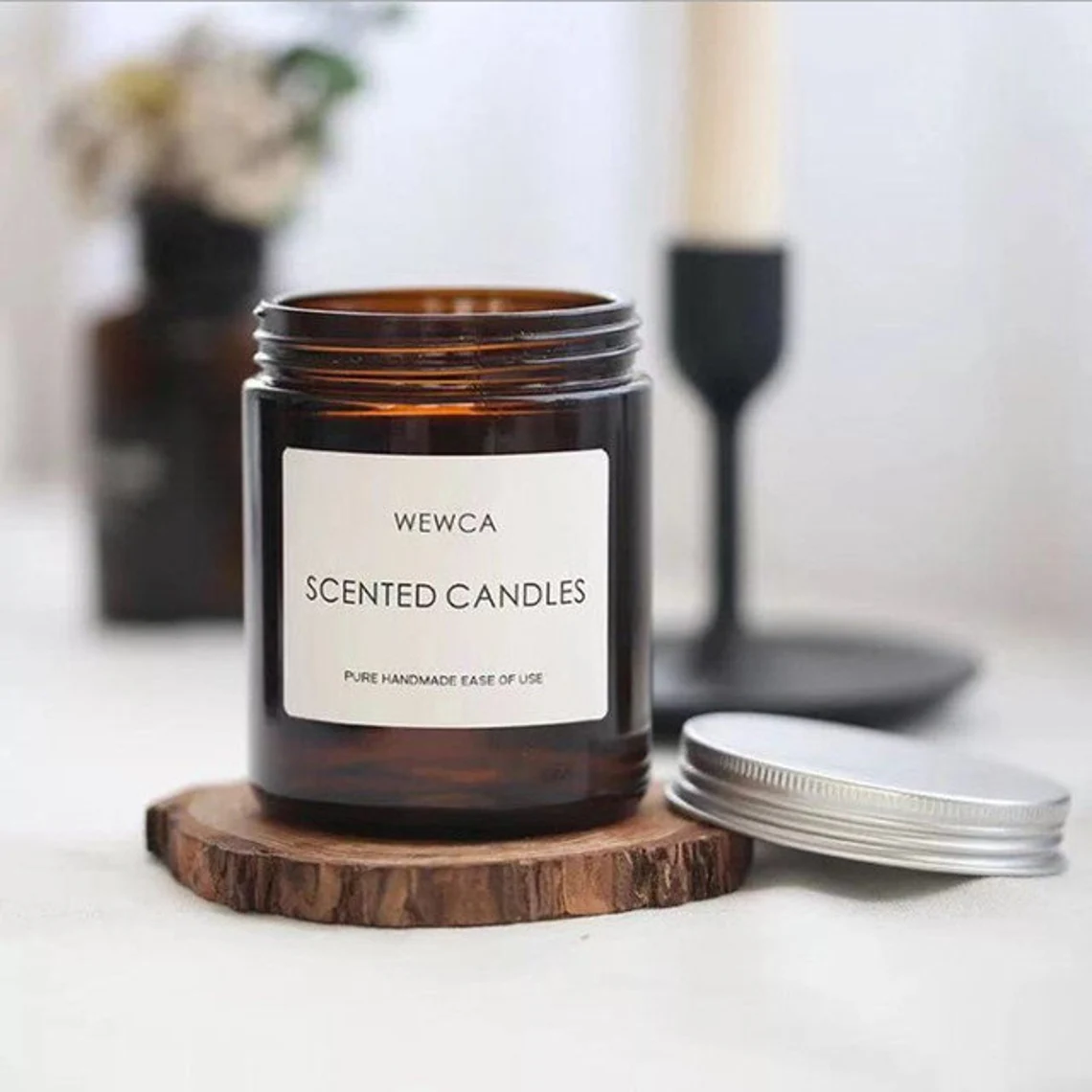 Amber Jar Candle - 2pcs 8 Oz Empty Candle Jar