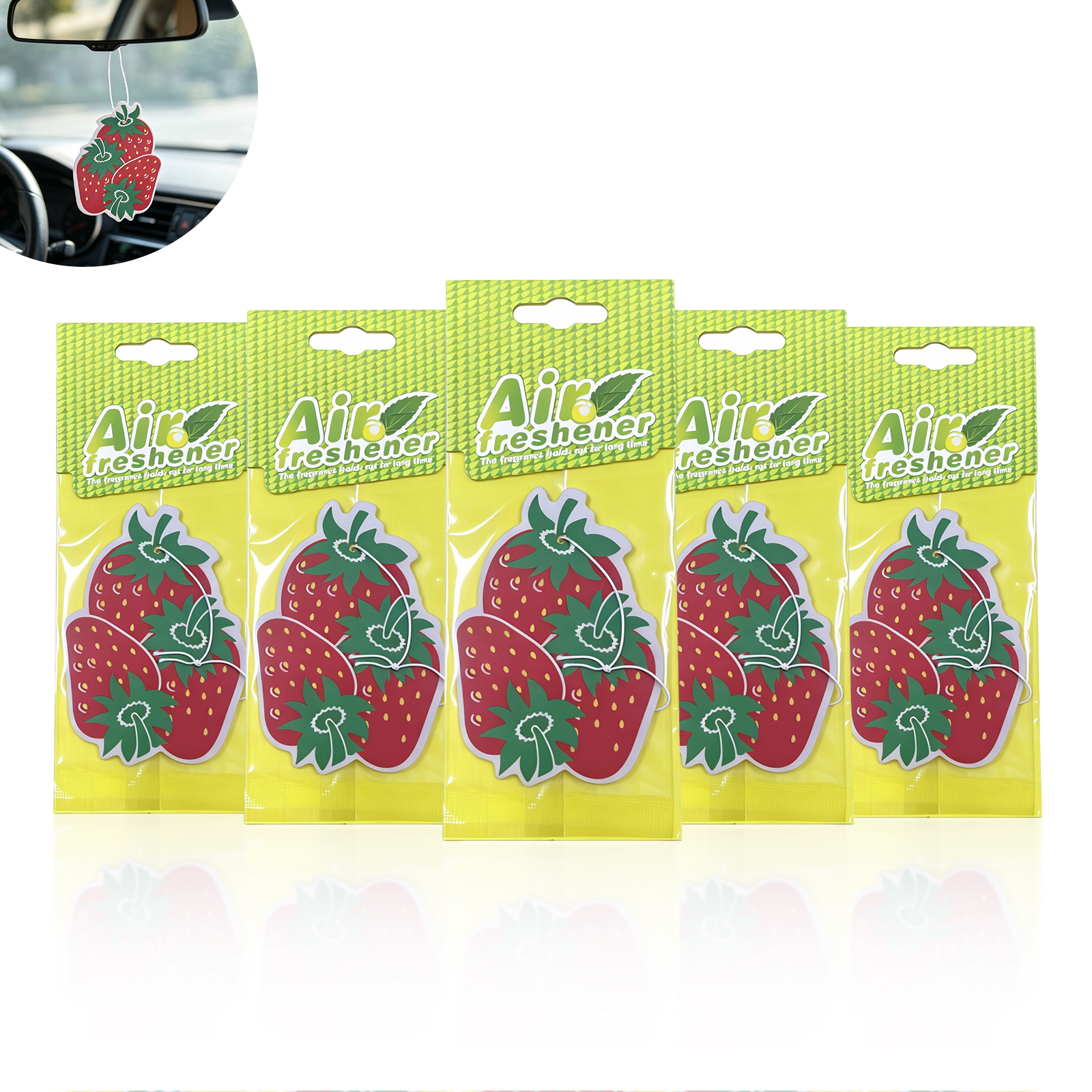 Home Fragrance No 3 - 3-20Pcs Strawberry Car Air Freshener, Hanging