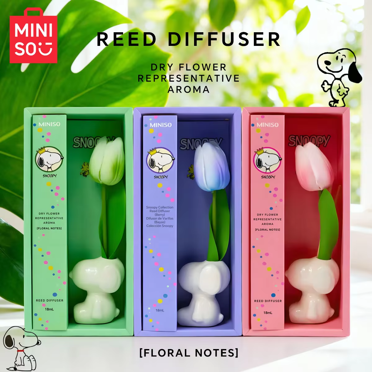 Home Fragrance Jasmine Diffuser - Miniso Snoopy Joint Flameless Home Fragrance