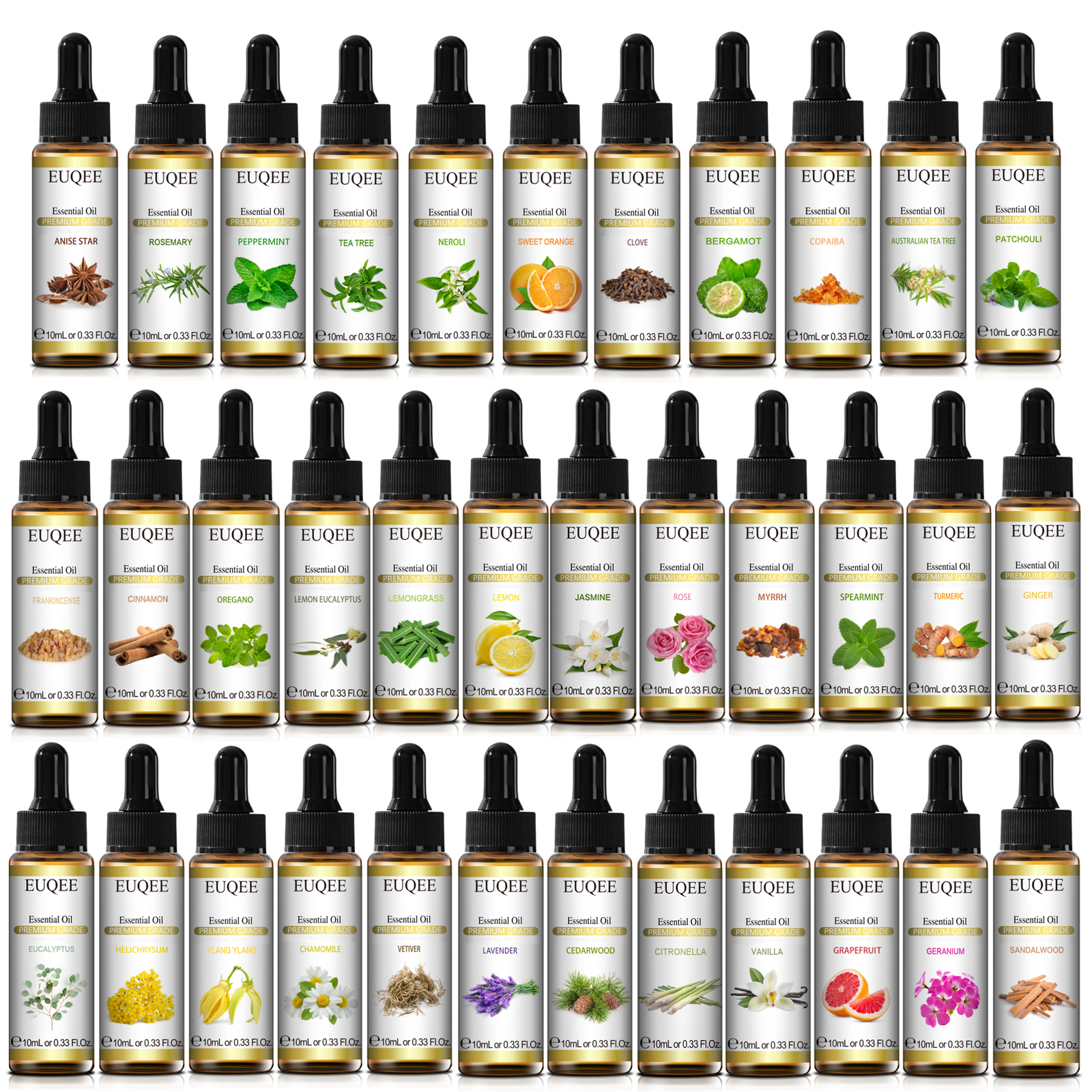 Home Fragrance Eucalyptus - EUQEE 10ml Pure Essential Oil Peppermint