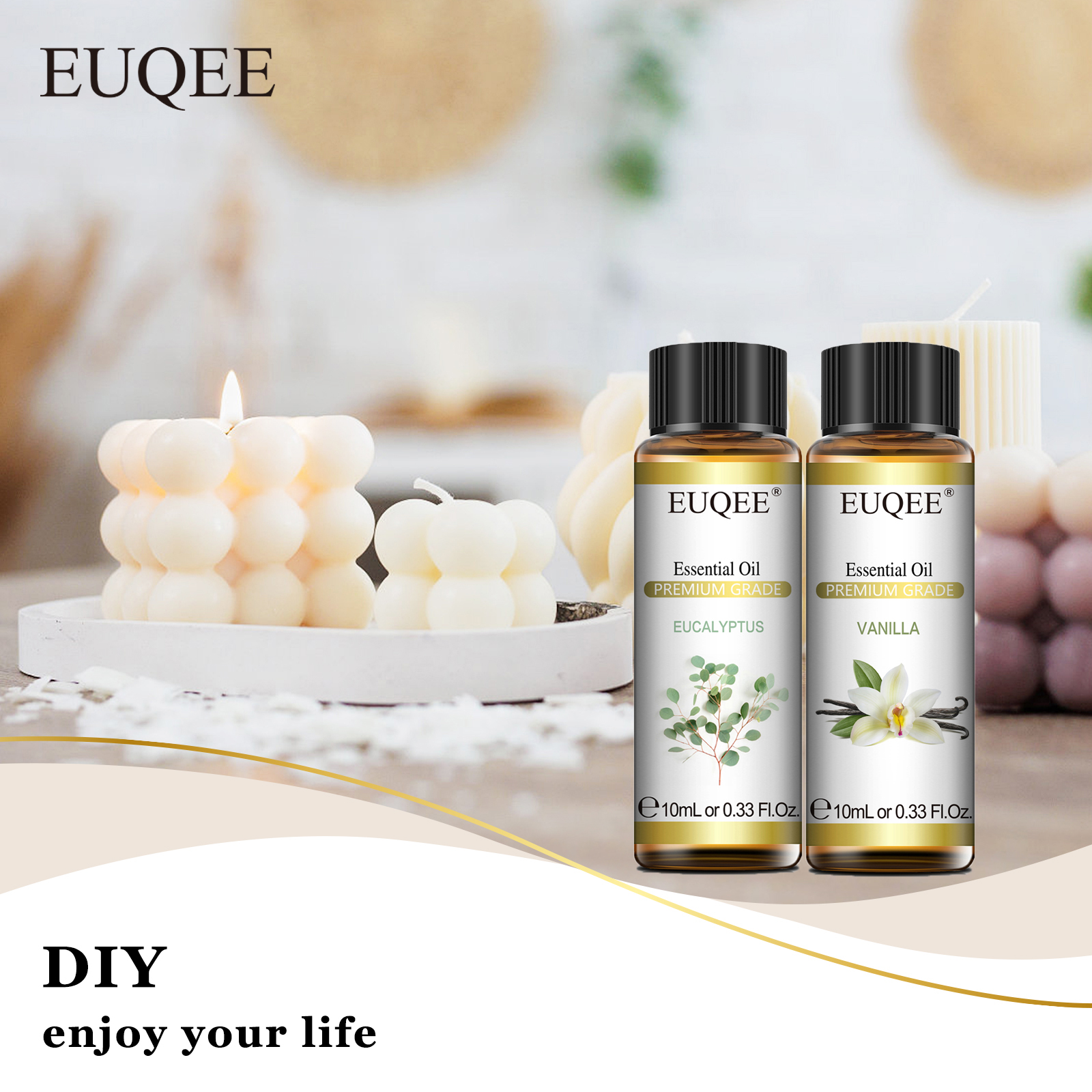 Home Fragrance Eucalyptus - EUQEE 10ML Natural Essential Oils Eucalyptus