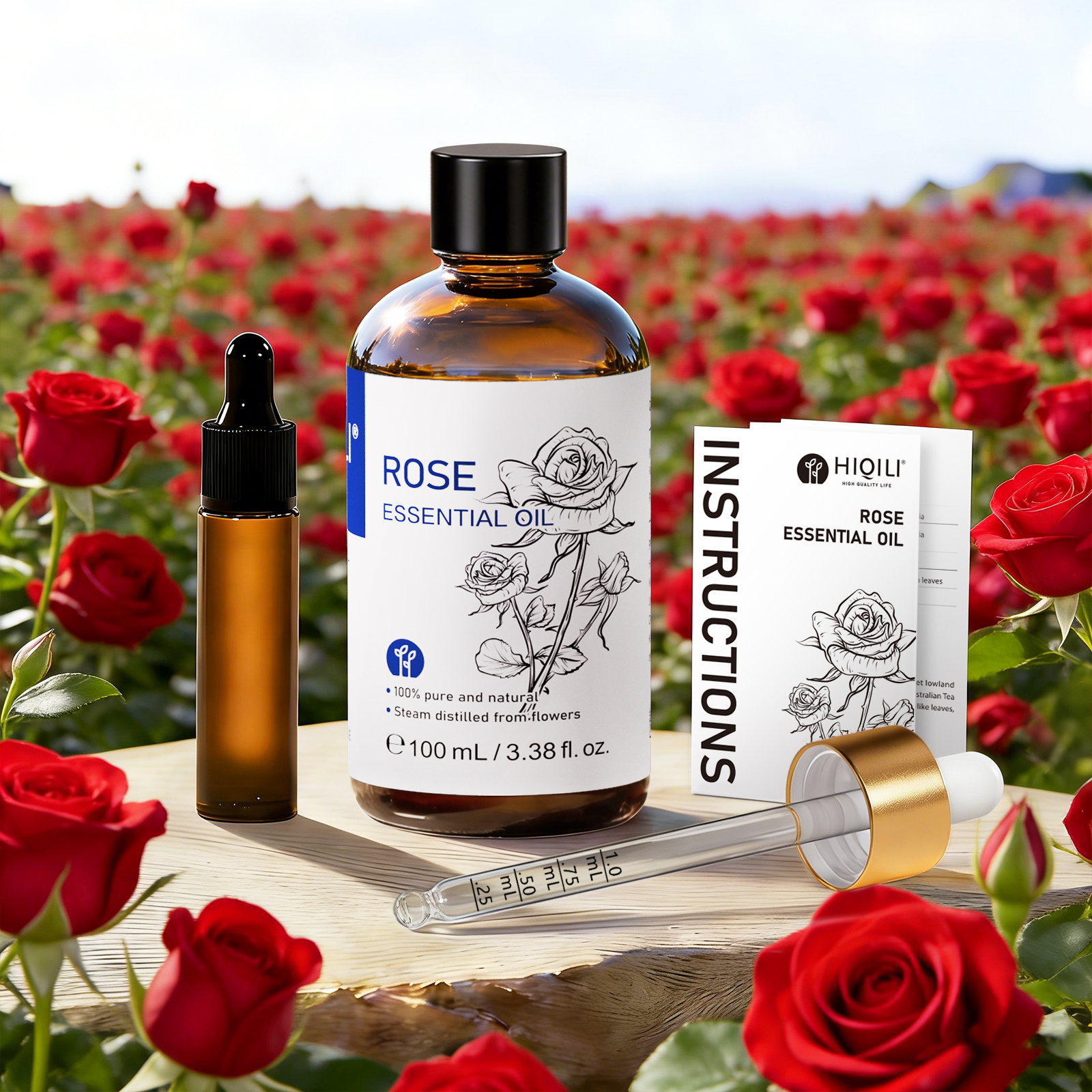 Home Fragrance Units - HIQILI 10/30/100/500ML，Multi Specification Rose Essential Oil,100%