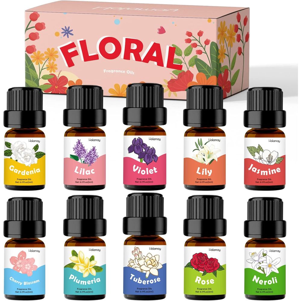 Home Fragrance Jasmine Diffuser - High-Quality Fragrance Oils, 10-Pack 5ml Bottles,