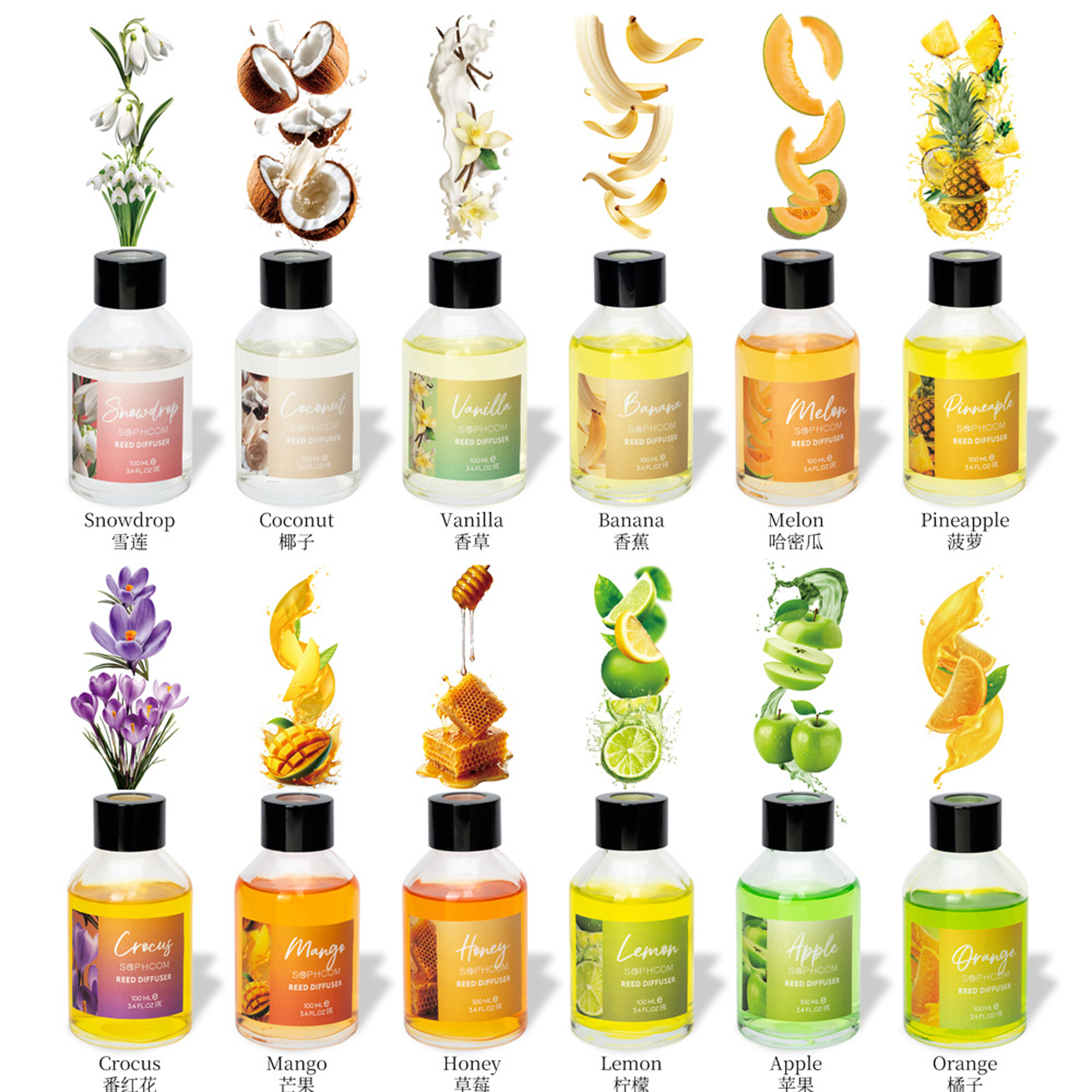 Reed Diffuser Set - 100ml Floral Fruity Reed Diffuser Set