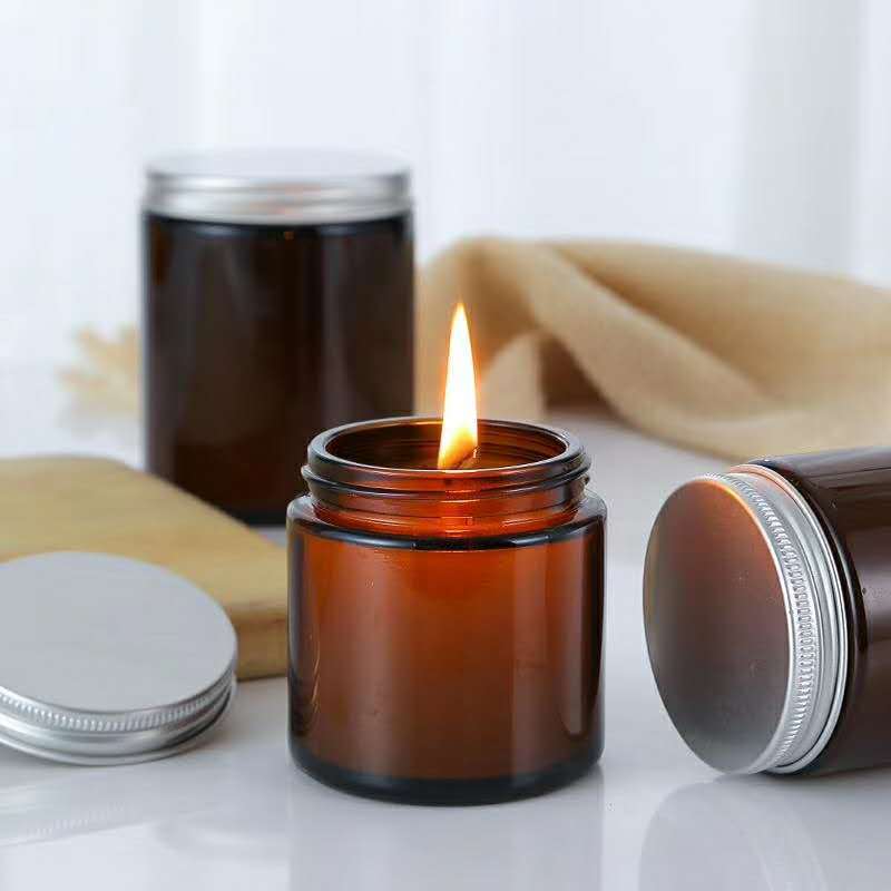 6pc 100/250ml Amber Glass Cand - Amber Jar Candle recensione e prezzo