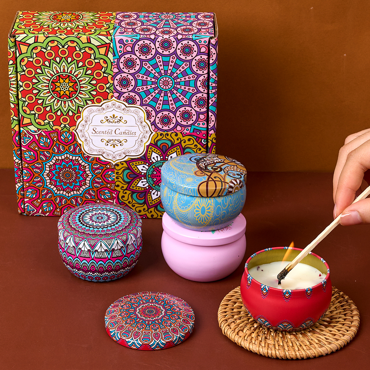 4PCS/Set Scented Candle Box Vi - Home Fragrance Jar recensione e prezzo
