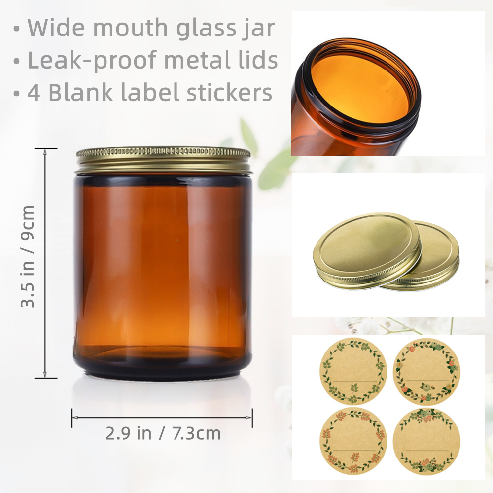 Empty Candle Jars, 8oz Amber G - Amber Jar Candle recensione e prezzo