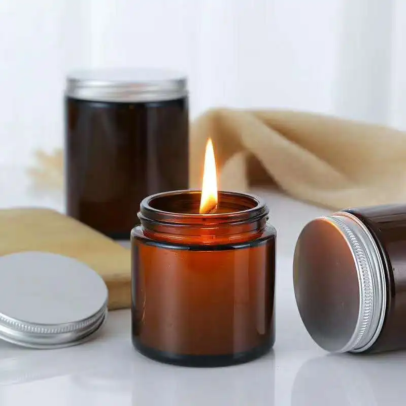 6pc 100/250ml Amber Glass Cand - Amber Jar Candle recensione e prezzo