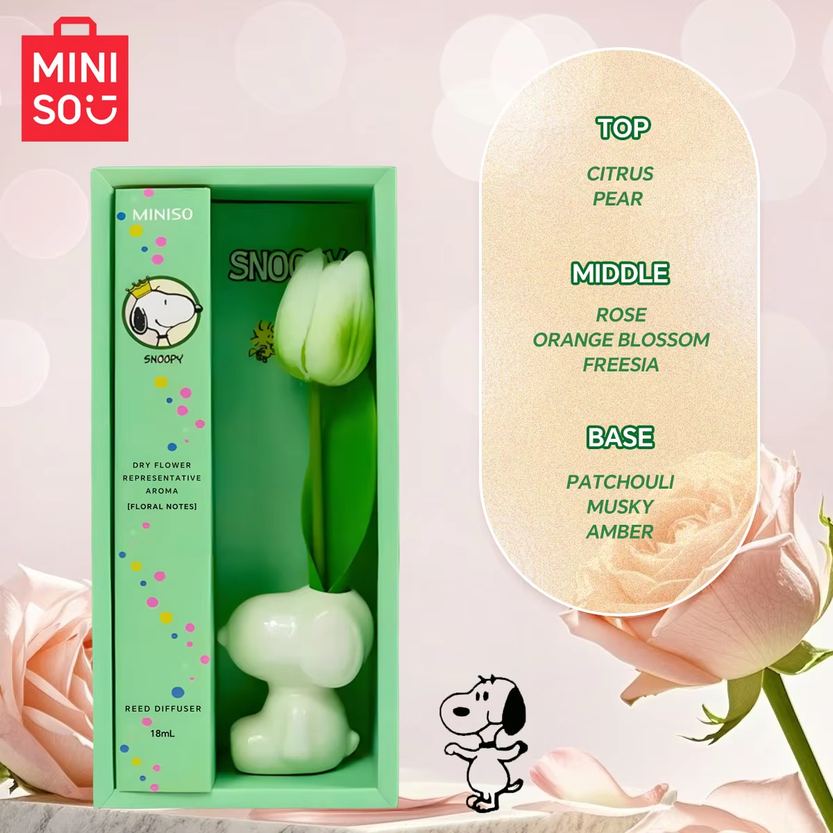 Miniso Snoopy Joint Flameless  - Home Fragrance Jasmine Diffuser recensione e prezzo