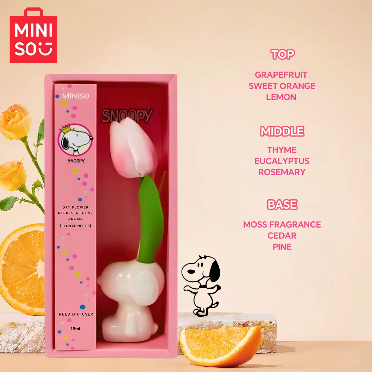 Miniso Snoopy Joint Flameless  - Home Fragrance Jasmine Diffuser recensione e prezzo