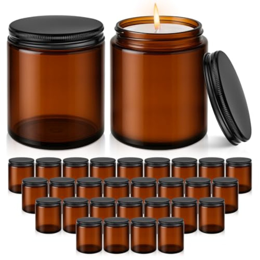 8oz Glass Jars with Lids, 30 P - Amber Jar Candle recensione e prezzo