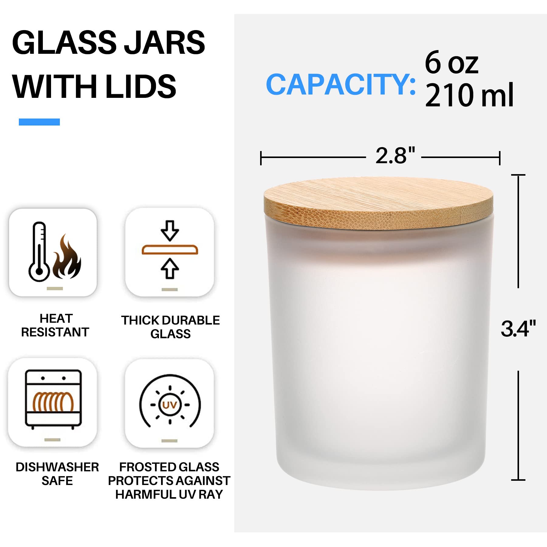 6-Pack 6OZ Frosted Amber Glass - Amber Jar Candle recensione e prezzo