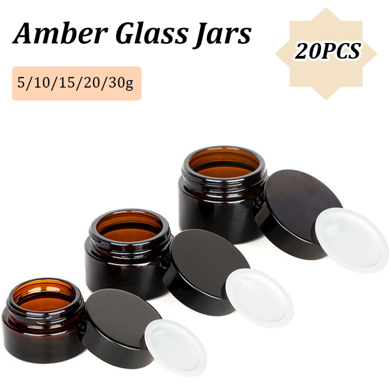 20PCS Small Amber Glass Jars w - Amber Jar Candle recensione e prezzo