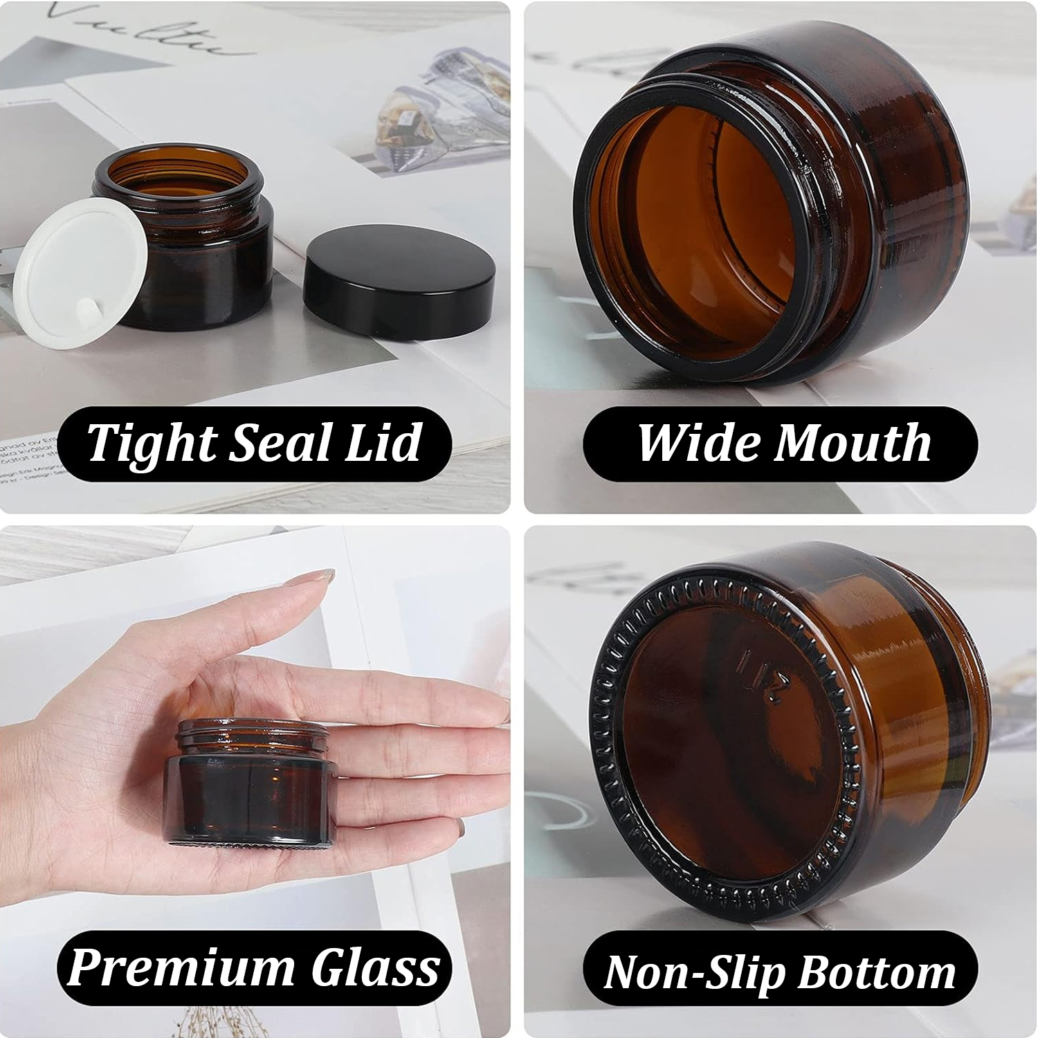 20PCS Small Amber Glass Jars w - Amber Jar Candle recensione e prezzo
