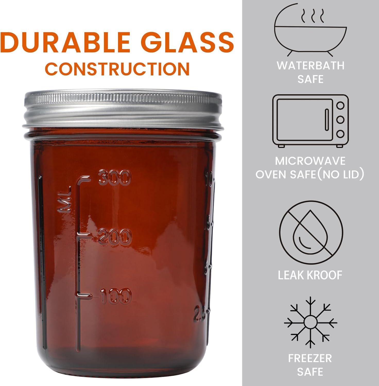 Amber Glass    Jars 16oz - 6 P - Amber Jar Candle recensione e prezzo
