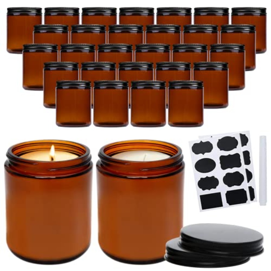8oz Amber Candle Jars Set of 3 - Amber Jar Candle recensione e prezzo