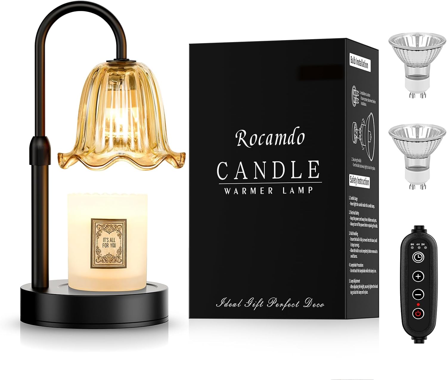 Candle Warmer Lamp with Timer, - Amber Jar Candle recensione e prezzo