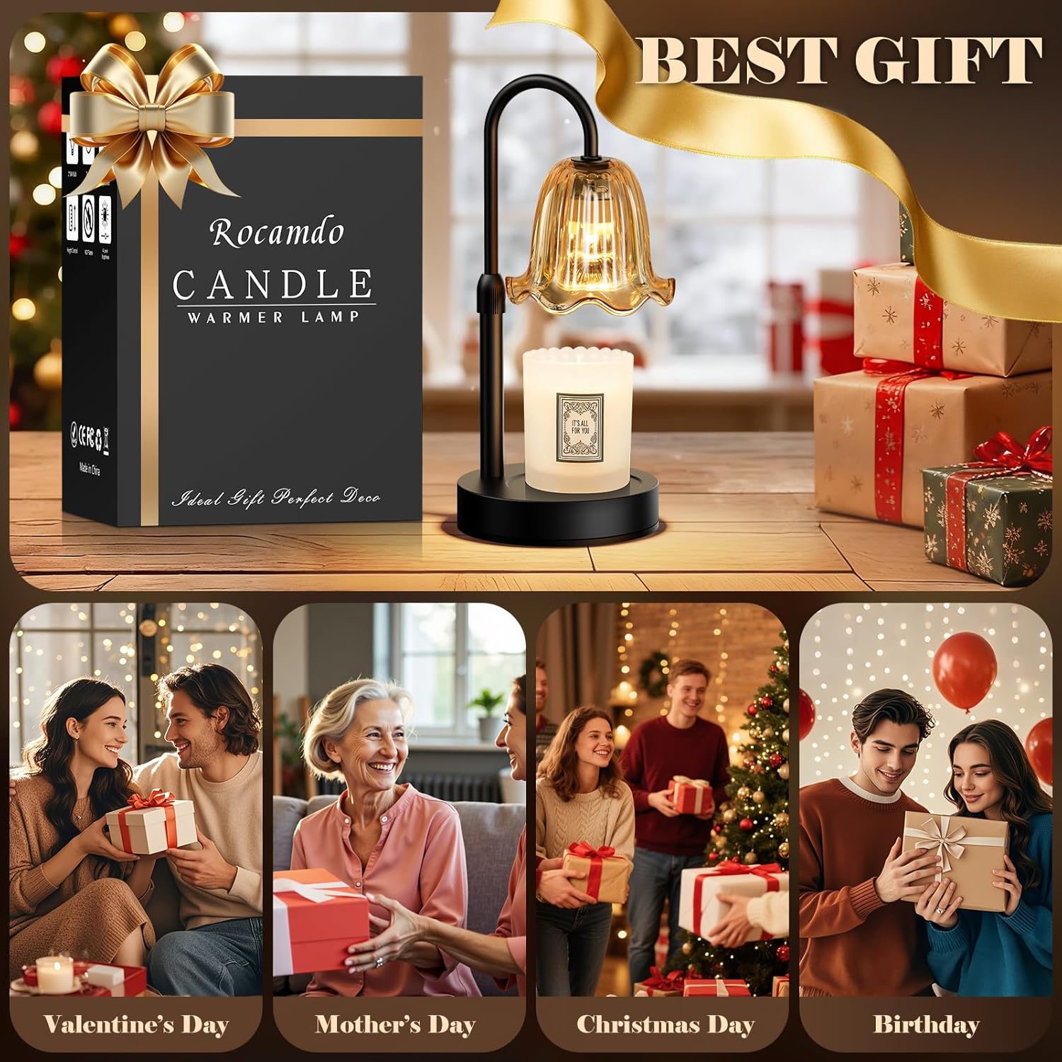 Candle Warmer Lamp with Timer, - Amber Jar Candle recensione e prezzo