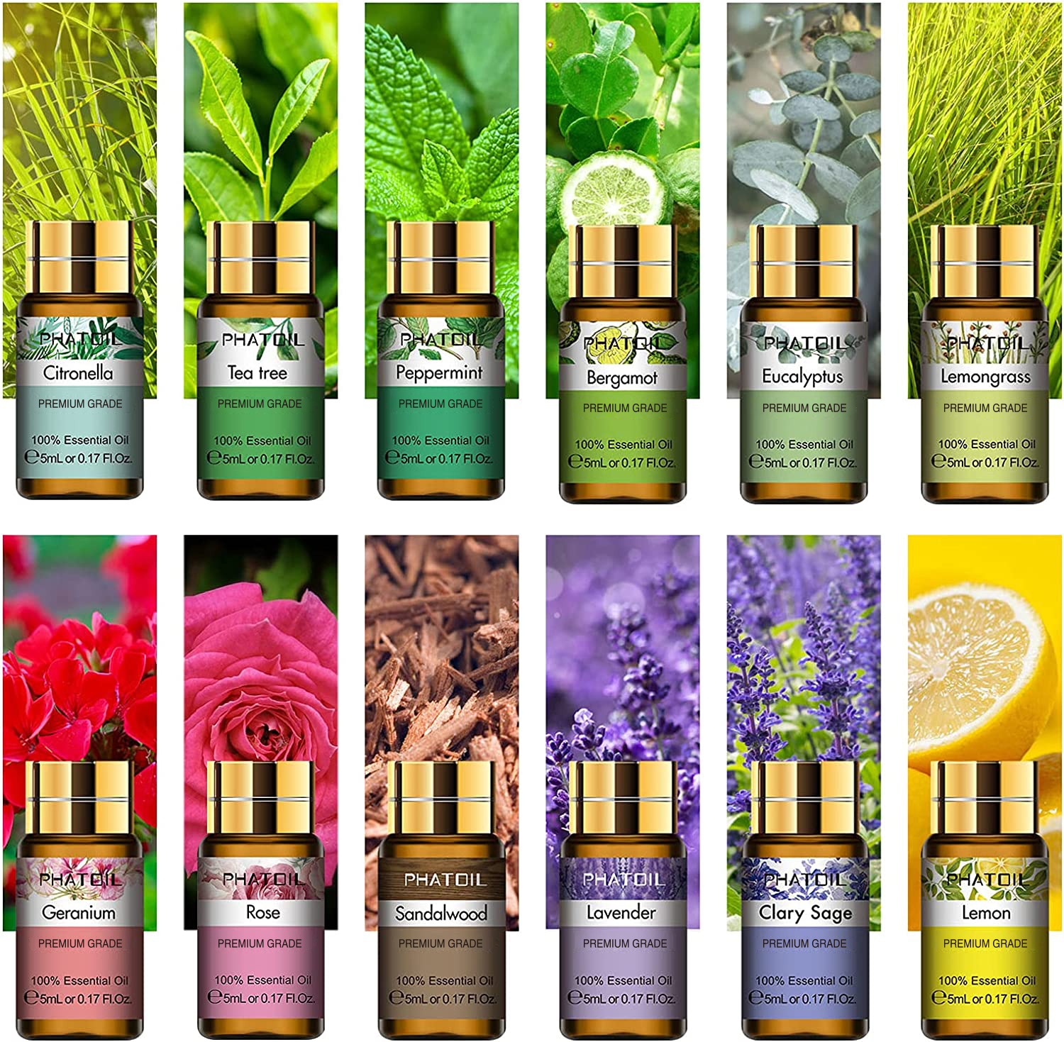 PHATOIL 12pcs Gift Box Pure Es - Home Fragrance Lemongrass recensione e prezzo