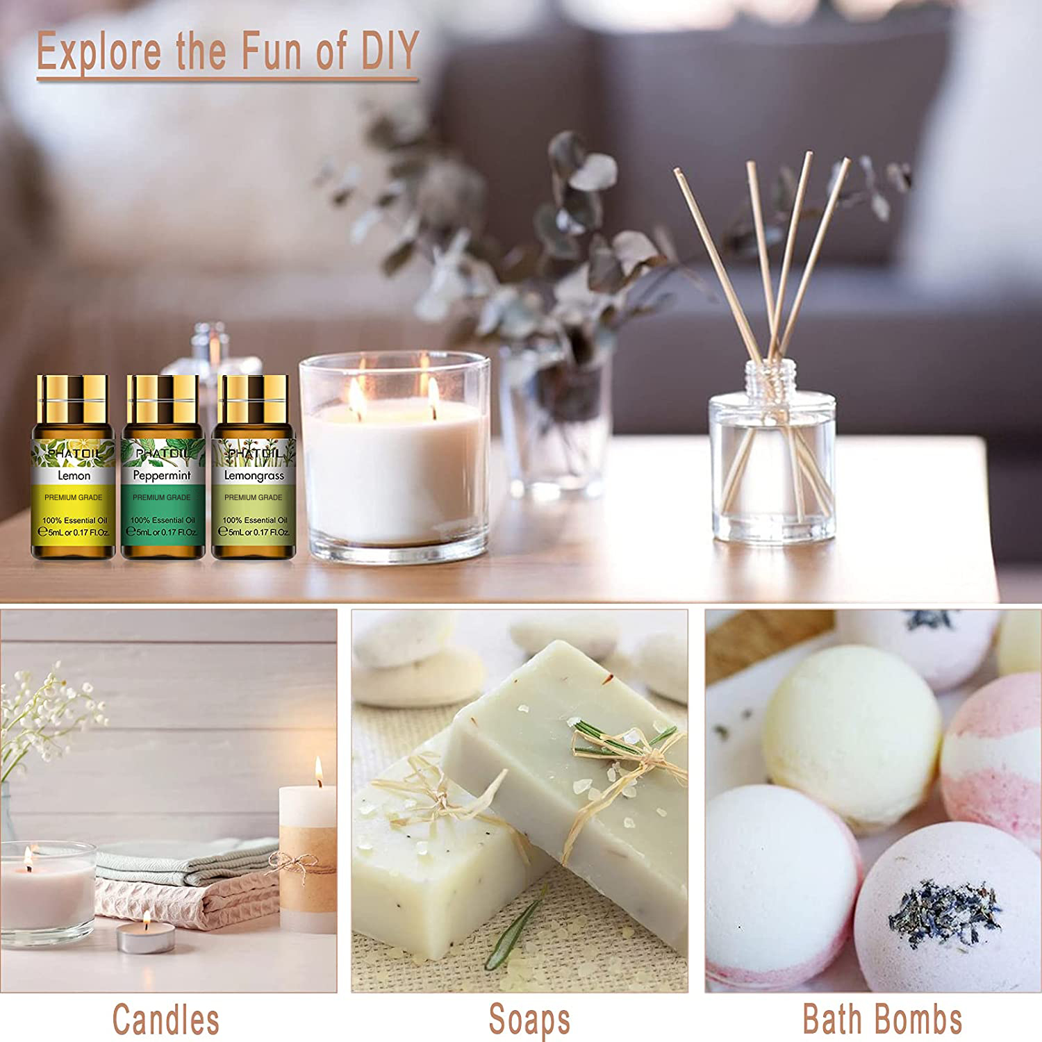 PHATOIL 12pcs Gift Box Pure Es - Home Fragrance Lemongrass recensione e prezzo