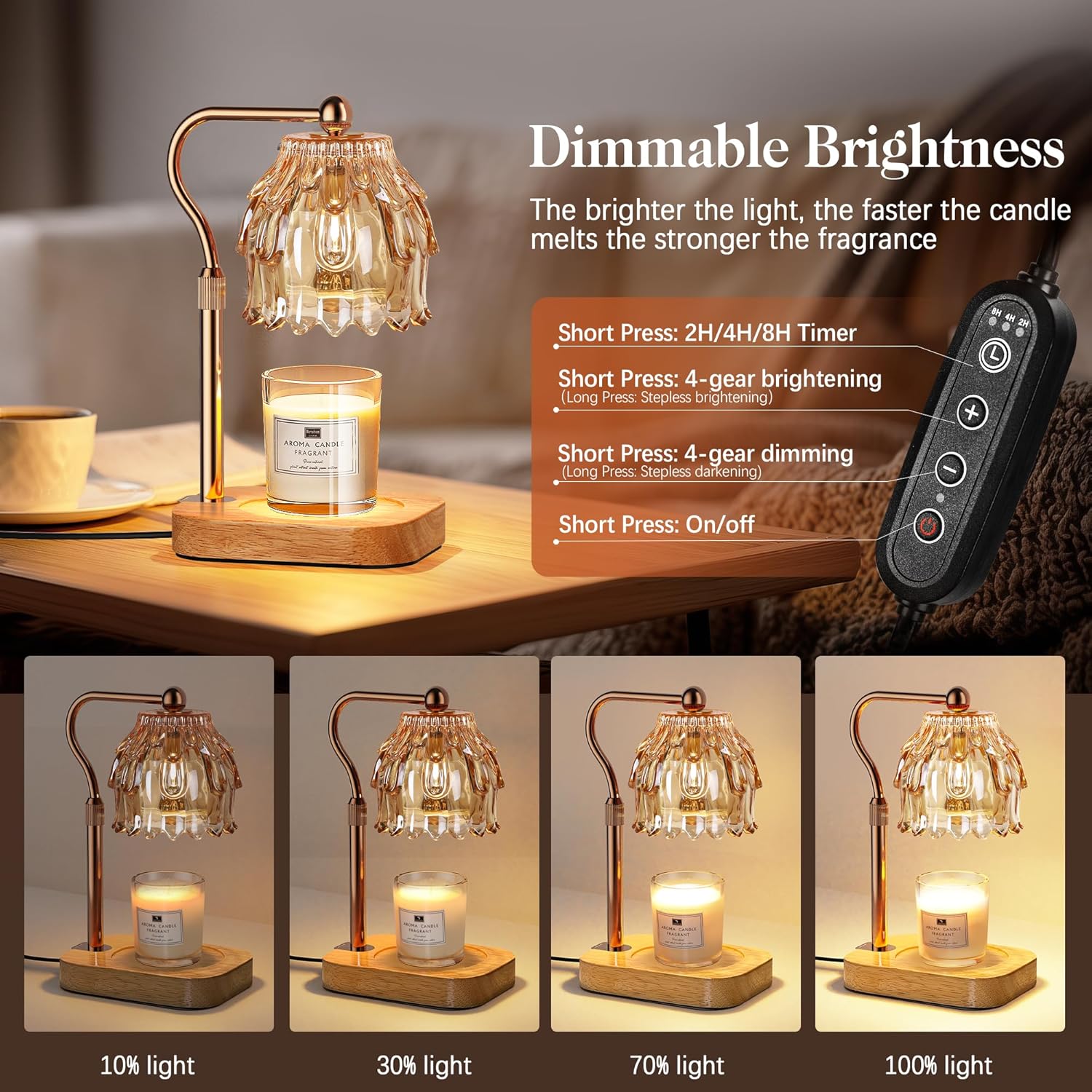 Candle Warmer Lamp with Timer  - Amber Jar Candle recensione e prezzo